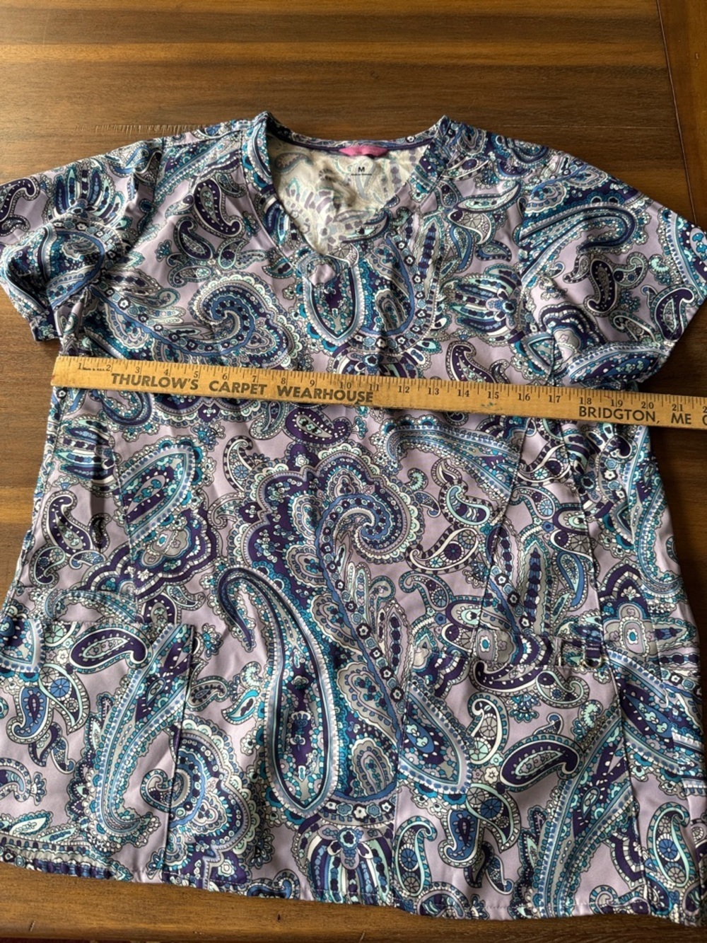 Vera Bradley Pink Label Paisley Top in Lavender, Blue & Teal Scrub Top - Picture 5 of 8